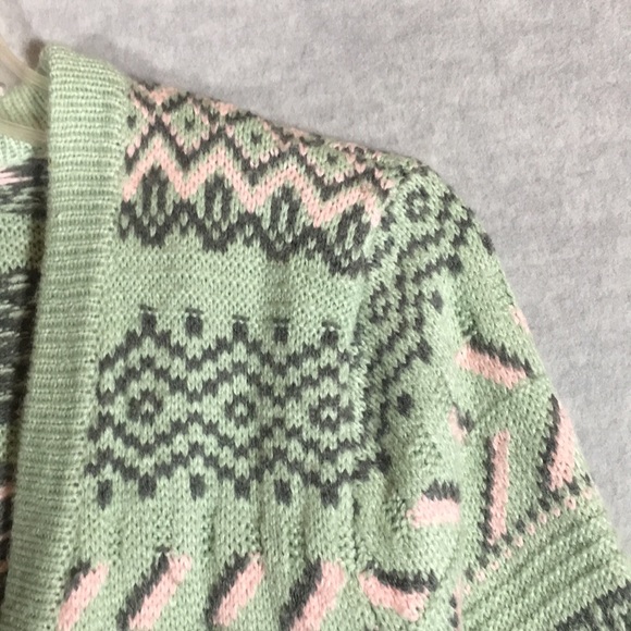 PINK ROSE Aztec Southwest Design Long Line Open Front Cardigan with Long Sleeves - Picture 5 of 16